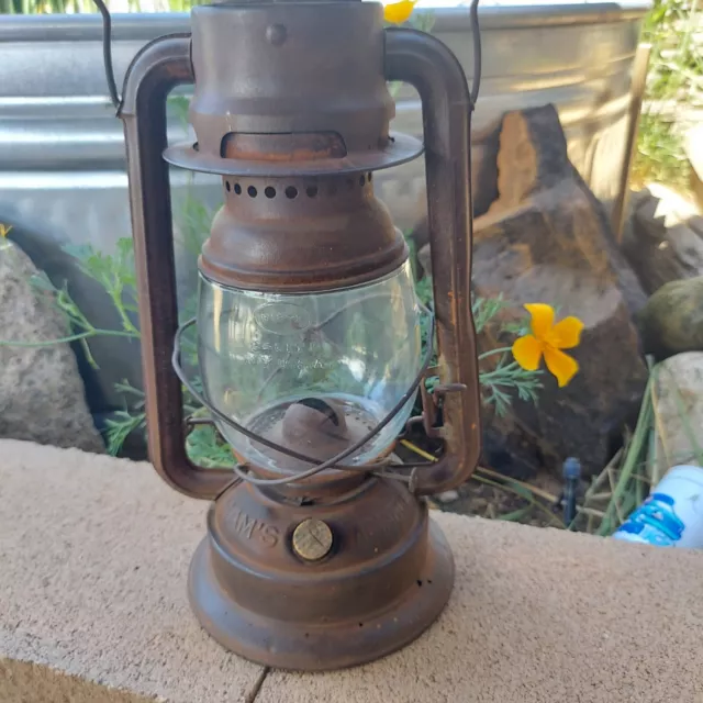 Old HAM'S Advance KEROSENE TYPE LANTERN Rochester NY USA with clear Dietz glass