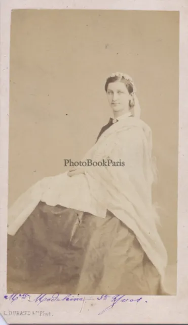Belle femme mode par L. Durand Paris France Carte de visite Vintage albumine