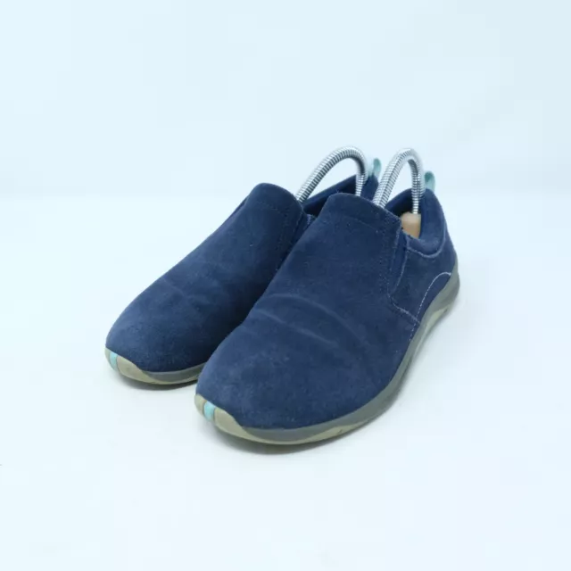 Lands End Blue Suede Slip On Trainers Size UK 4 EU 36 US 6D Casual Shoes