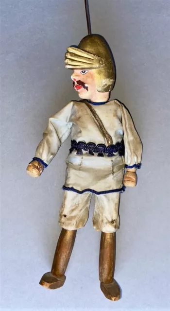 alte Stab-Marionette Ritter Edelmann  Handarbeit Puppentheater Charakterkopf