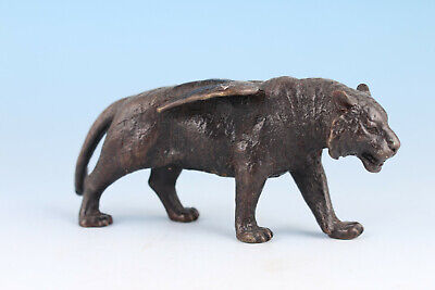 Chinese old bronze hand cast fly tiger statue figure collectable tea pet deco