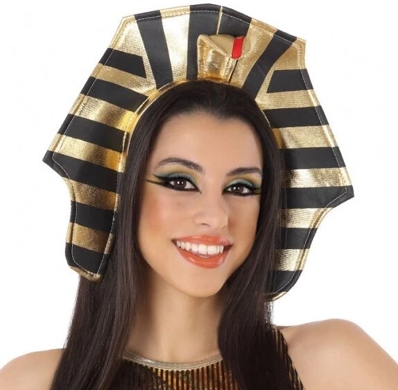 Bandeau Couronne Reine égyptienne Cleopatra – Bijou De Tête Doré Avec Serpent Et Perles – Déguisement Fête Et Halloween