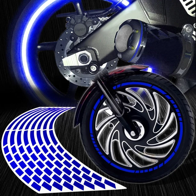 16/17/18/19"Reflective Rims Tape/Wheel Rim Decal Pattern Strips Sticker Set Blue