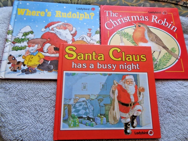 LADYBIRDS 1st Eds 1980s THE CHRISTMAS ROBIN - SANTA CLAUS - WHERE'S RUDOLPH VGC
