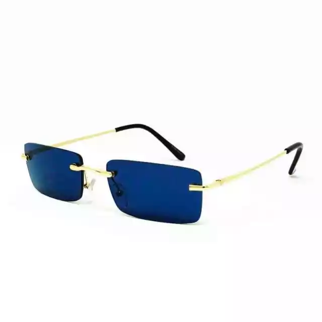 Gafas de sol sin montura hombre mujer doradas lentes negro Pif wear Slim 7
