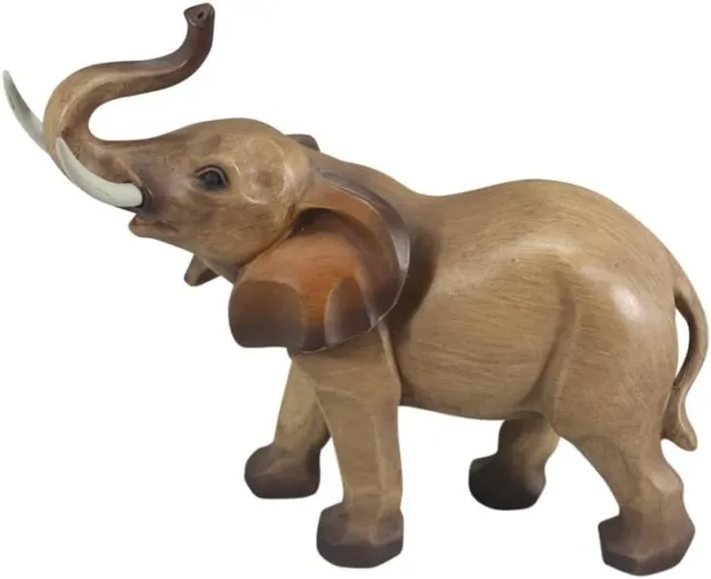 Comfy Hour Wildlife Collection 8" Decorative Elephant Sculpture, Figurine, Wood