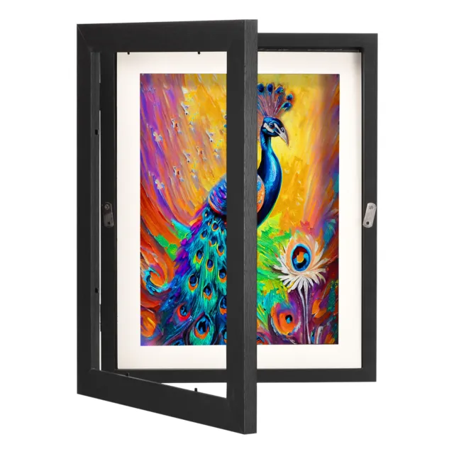 Art Frames Magnetic Front Open Changeable for Poster Paintings Pictures, Black