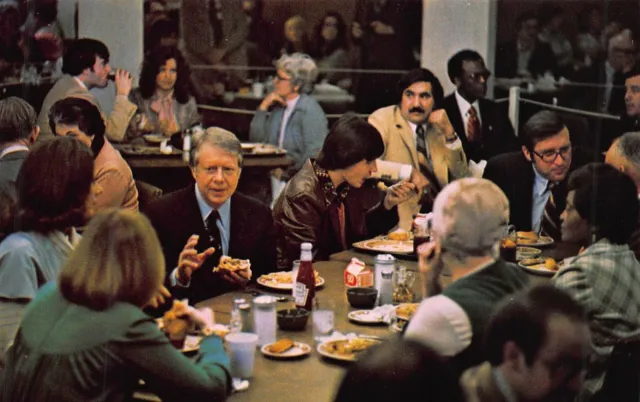 Pres Jimmy Carter W/Constituents At West Virginia Energy Meeting 1977 Postcard