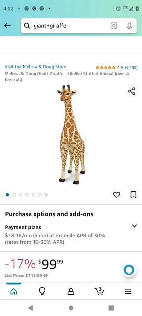 4ft giraffe stuffed animal Clearance