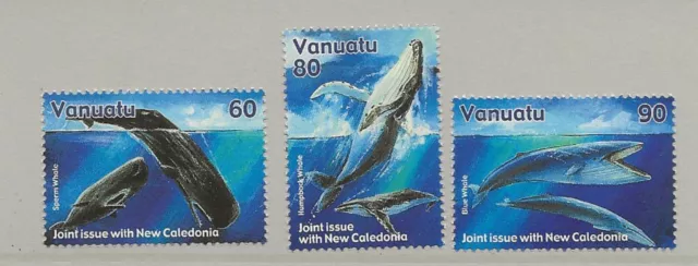 Vanuatu 2001 Whales Jnt issue New Caledonia  sg.857-9  MNH