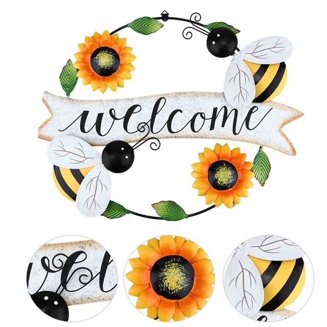 Wall Hanging Sun Flower Pendant Vintage Signs Wrought Iron