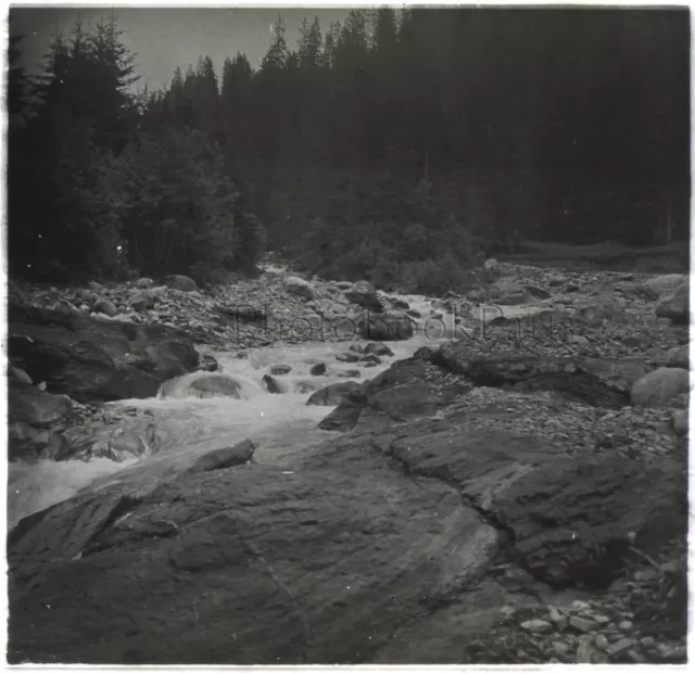 Suisse Alpes Montagne Photo G12 Plaque de verre Stereo Vintage