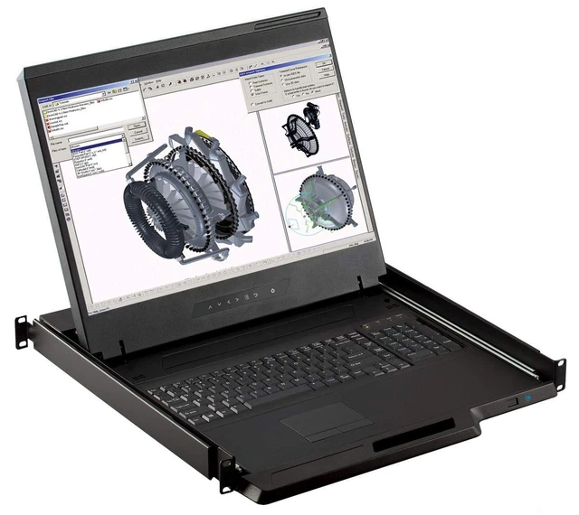 - 1U 19" Rackmount Monitor with 8 Port KVM Switch, 1440 X 900, 8 VGA/USB Cables