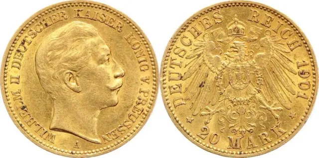 Preußen 20 Mark Gold 1901 A Wilhelm II. 1888-1918