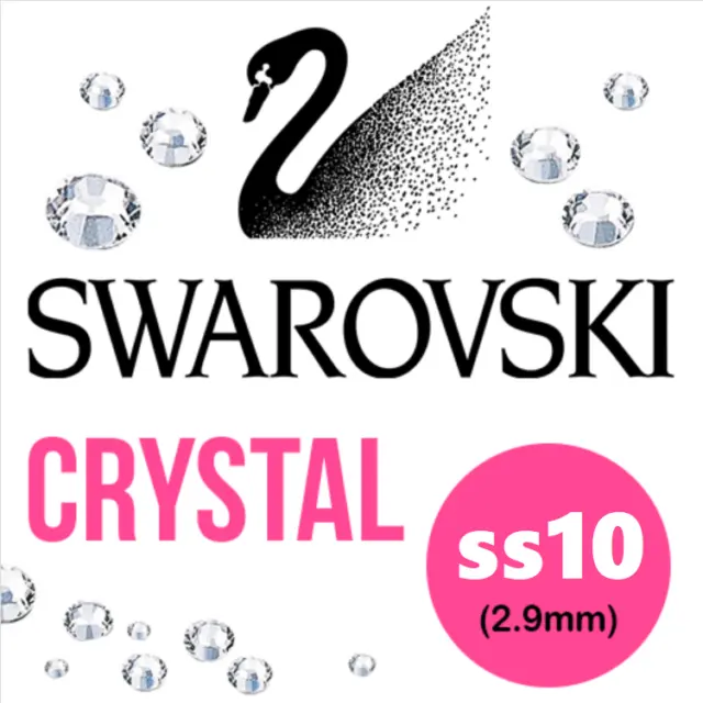 SS10 Nail Art Rhinestones Swarovski® Crystal Gems AB & Clear Shiny Stone FREE UK