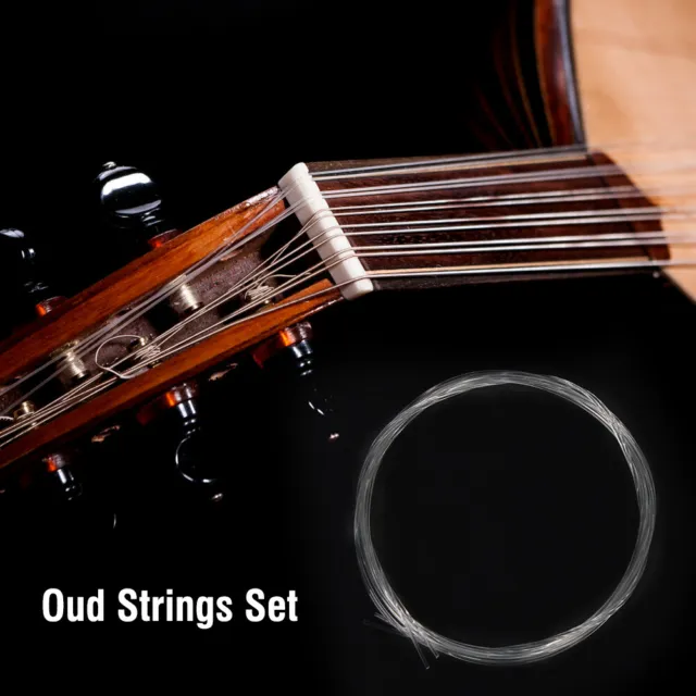 (11 Strings)Clear Nylon Silver Plated Copper Alloy Oud Strings Set Replace IDS