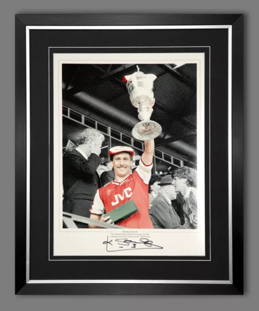 Kenny Sansom Arsenal Fc Signed And Framed 12x16 Football Photograph : B