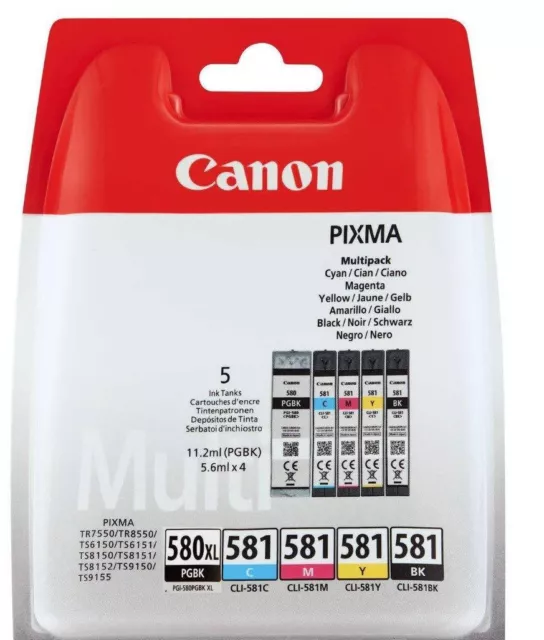 Canon Genuine PGI-570/570XL Black &CLI-571XL/571 CMYK Inks For Pixma MG5750  Lot