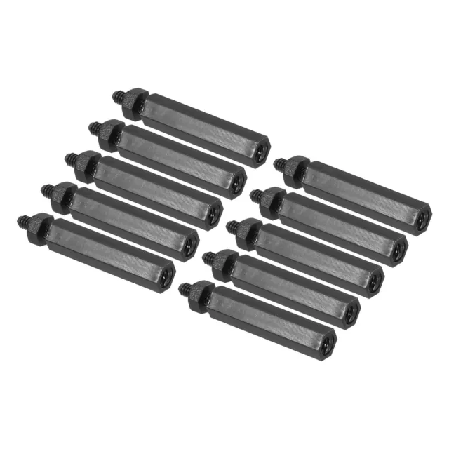 M2 Nylon Hex Standoff Screws Nuts, 50Pack PCB Threaded Kit(18mm+5mm, Black)