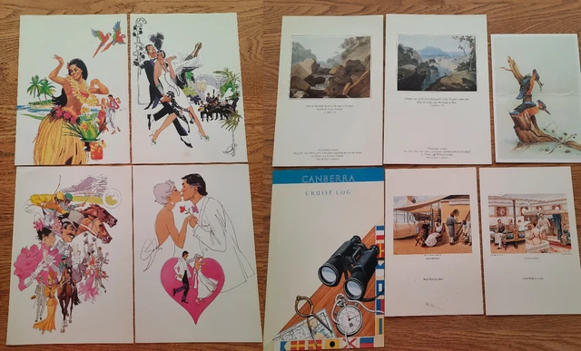 Lot CANBERRA P&O Cruise Dinner MENUS Sydney-Singapore 1990 VINTAGE x10