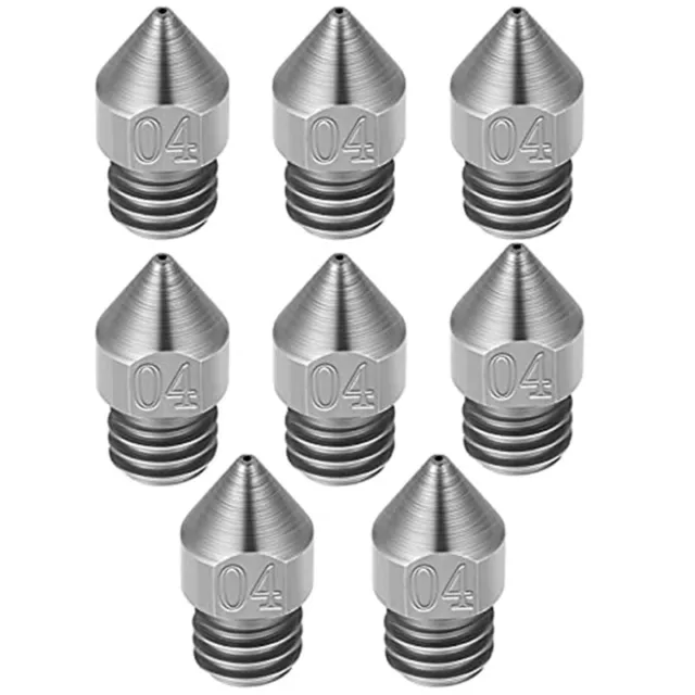 1X(8PCS 3D Printer Nozzles Stainless Steel Mk8 0.4Mm/1.75Mm H1T1)