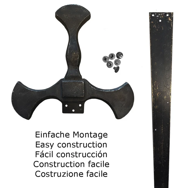 Espada de caballero bruñido para adultos decorativa 116 cm metal Ritterheim 3