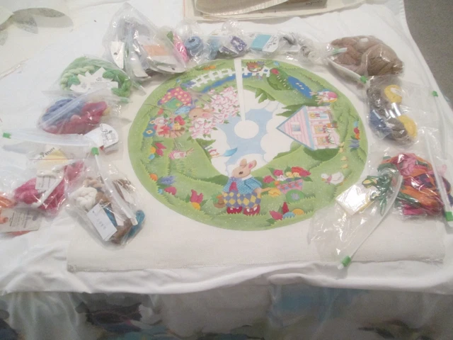 Easter Tree Skirt-Melissa Shirley-Handpainted Needlepoint Canvas-Threads