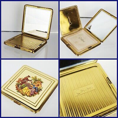 Vintage Colibri ‘Fleur-de-lys’ Powder Compact & Lipstick Holder 