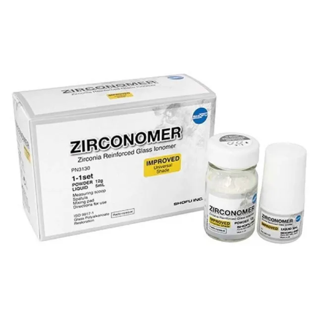 SHOFU ZIRCONMER Zirconia GIC Restorative Cement - Powder 12gm Liquid 5ml