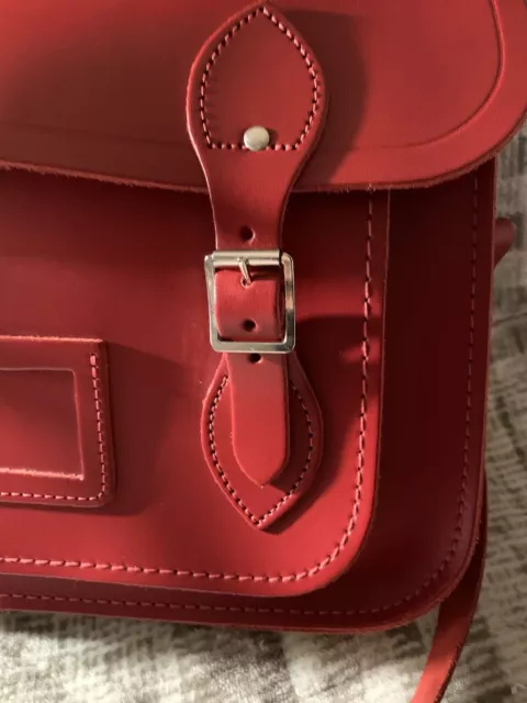 The Cambridge Satchel Company: 14 Inch Red Branded Nickel Leather 3