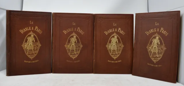 Gavarni, Grandville & (collectif), le diable à Paris, P., Hetzel, 1868, 4 vol.,