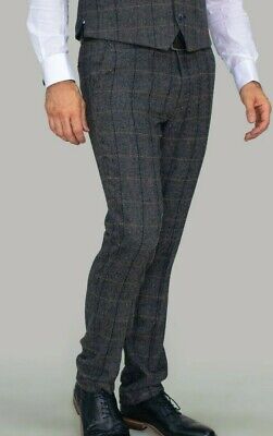 Men's Cavani Albert Grey Tweed Suit Trousers