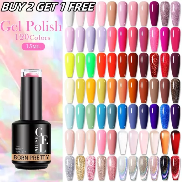 BORN PRETTY 15ml Gel Nail Polish Nude Pink Jelly Gel Soak Off UV Gel Nails Art