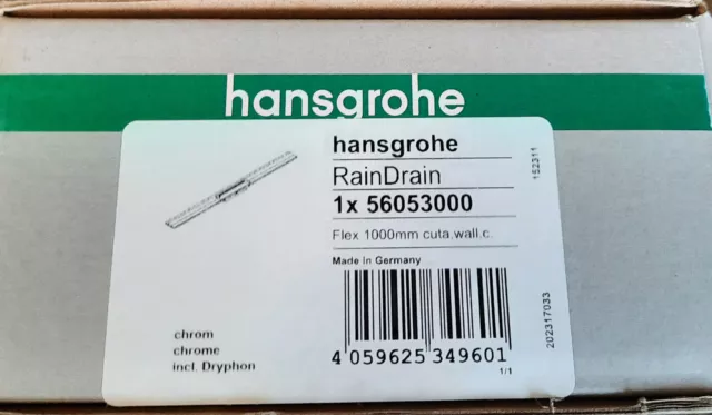 hansgrohe Rain Drain Flex Abdeckung 100cm chrom kürzbar, für Duschrinne; 5605300