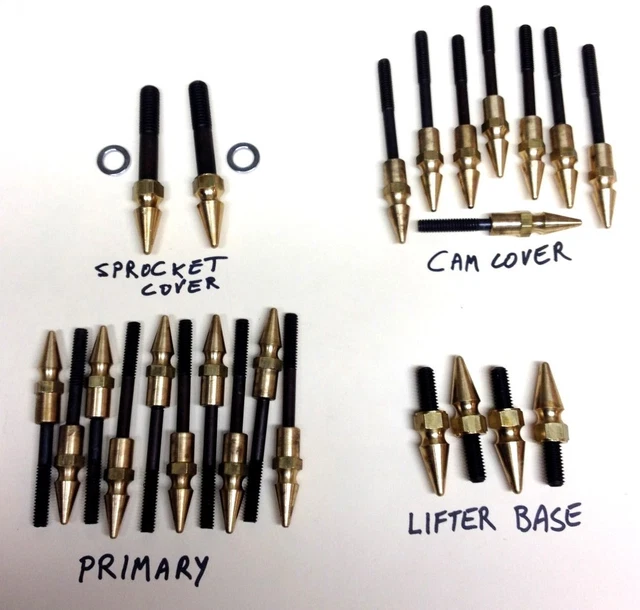 HARLEY SPORTSTER IRONHEAD BRASS SPIKE ENGINE COVER BOLTS chopper bobber