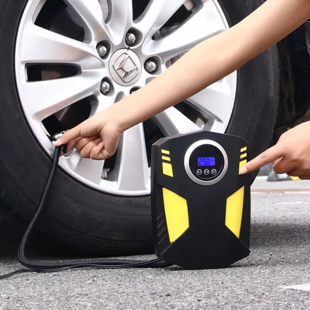 Digital Corded Car Tyre Inflator Pump Portable 150PSI Air Compressor LED Light