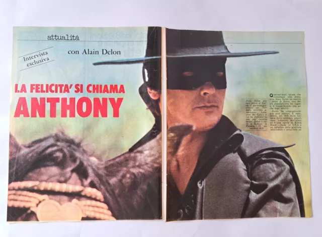 ALAIN DELON =  coupure de presse 4 PAGES 1975  / ITALY  CLIPPING RARE ZORRO