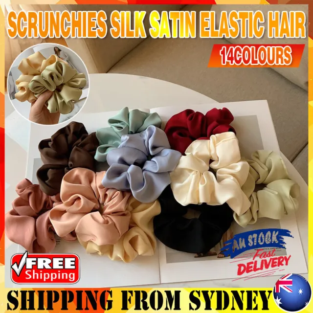 Large Scrunchies Silk Satin Elastic Hair Hair Bands Rope Tie Ponytail Accessory