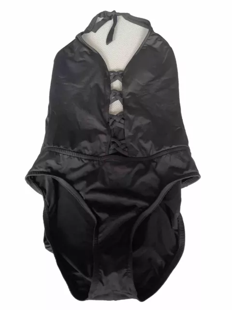 New Kenneth Cole Reaction Swimsuit Black One Piece Size Large