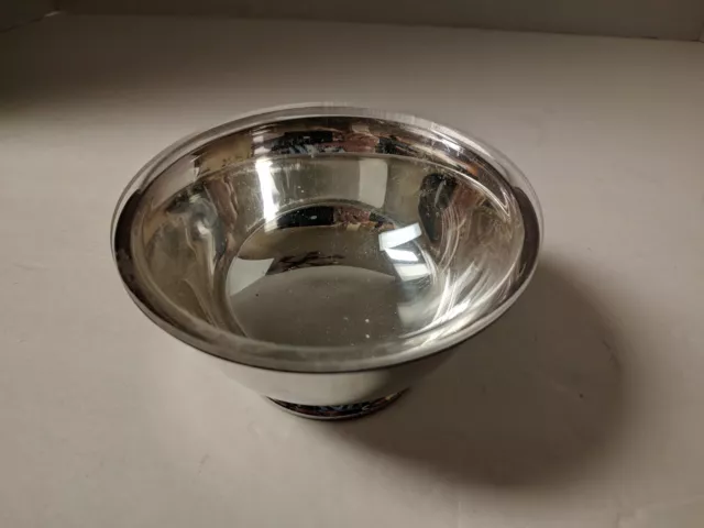 VINTAGE ENGLISH PEWTER FOOTED BOWL MADE IN ENGLAND 2.6/8"H x 5.3/8"D