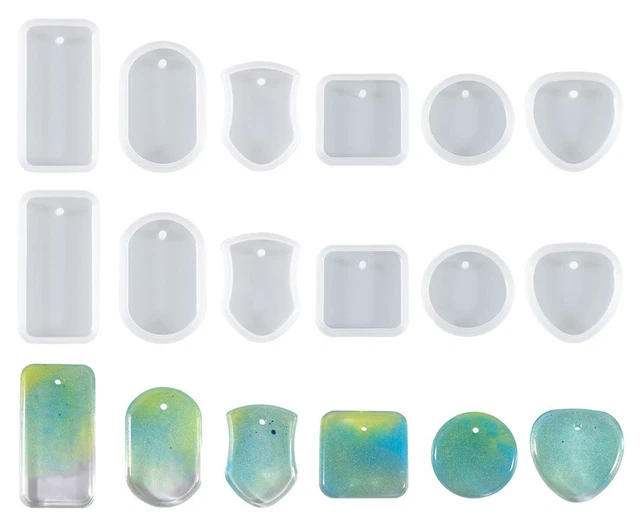 Nifocc 3 stampi per gioielli in resina epossidica, orecchini in silicone a goccia, rombo, esagono, per il fai da te