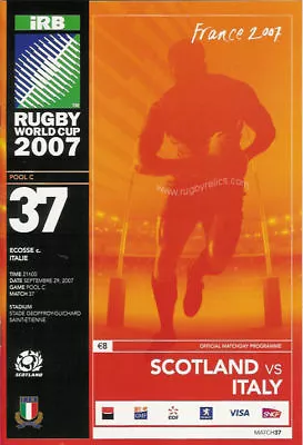 SCOTLAND v ITALY RUGBY WORLD CUP 2007 PROGRAMME