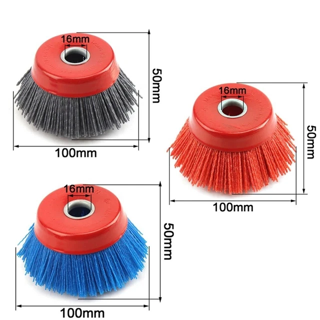 ROUE DE BROSSE abrasive tasse en nylon polyvalente 16 mm pour ROUE DE BROSSE abrasive tasse en nylon polyvalente 16 mm pour