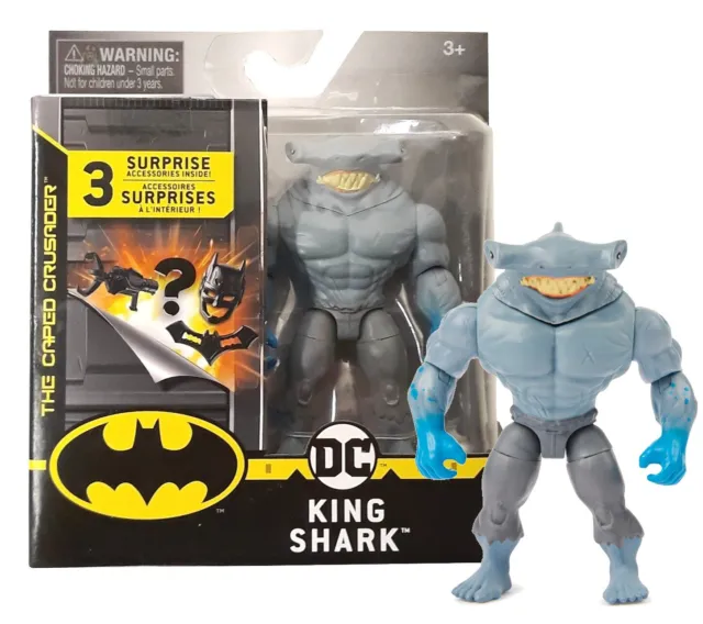 The Caped Crusader Variant King Shark 4" Figure with 3 Mystery Accessories MIB