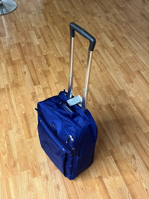 Tumi Voyageur Nylon Leisure Travel Blue Carryon Luggage Suitcase Wheels Black 6