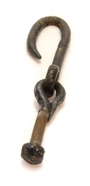 Antique Hand Forged Iron Hardware Barn Farm Accessory Large Hook Bolt 3