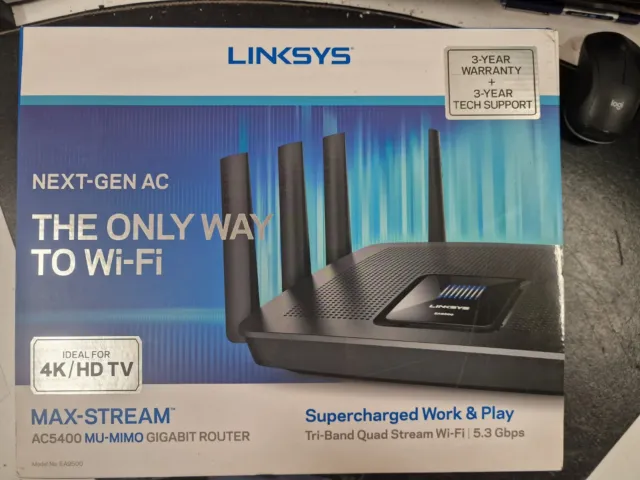 Linksys Max-Stream AC5400 MU-MIMO Wireless Tri-Band WiFi Router 8 Gigabit Port