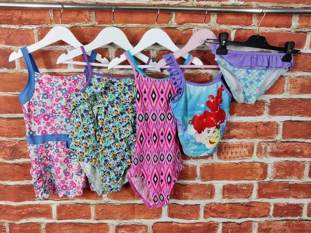 GIRLS BUNDLE AGE 5-6 YEARS M&S DISNEY etc SWIMSUIT BIKINI MERMAID SUMMER 116CM