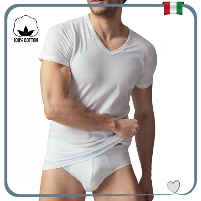 Maglia Intimo da Uomo Scollo a V Maglietta collo a v t shirt intima COTONE 100%