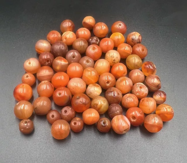 Himalayan Mala Vintage Jewelry Trade Antique Carnelian Agate Old Beads Strand